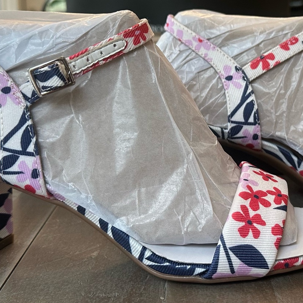 Naturalizer Pink and Blue Heels with Wedge Design